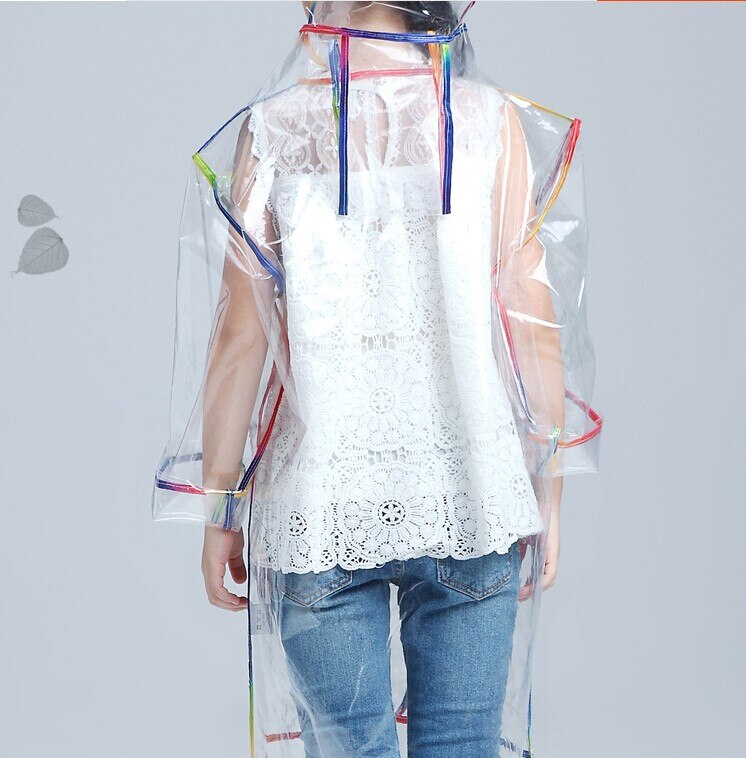 Transparante Regenboog Rand Kids Regenjas Waterdichte Eva Kinderen Regenjas Winddicht Regen Jas Poncho Hoed Kindergarden Regenkleding