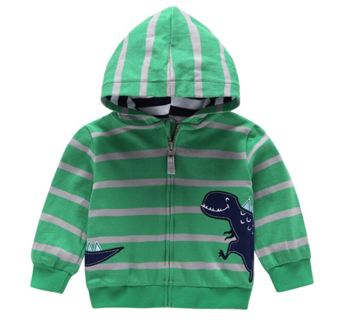 Enfants veste garçons veste vert rayure imprimé à manches longues tricot veste dinosaure vêtements casquette de Baseball offre spéciale: 9M
