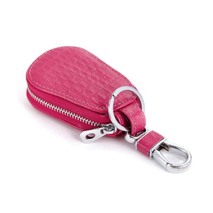 Funda de llave de coche de cuero PU, Funda de cuero PU con cremallera, bolsa de llaves, monedero, XIN