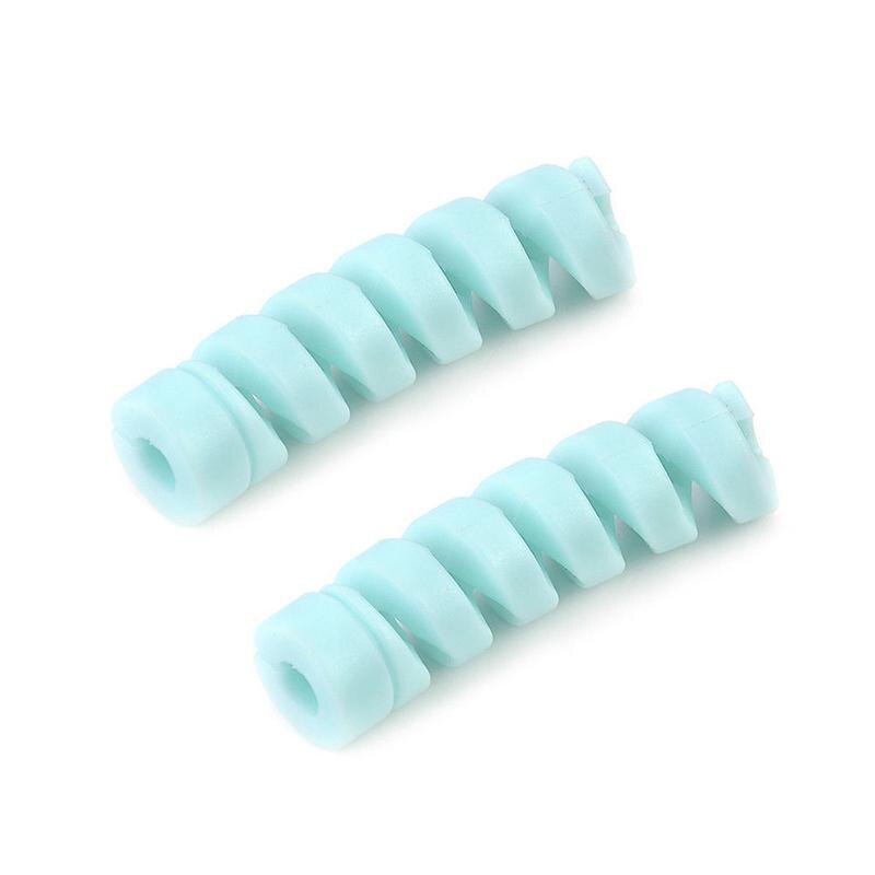 2 stuks universele kabelbeschermers voor telefoon, usb-oplaadkabelbescherming, anti-breuk beschermhoes, oortelefoonsnoeropwinder, kabelorganizer: Blauw