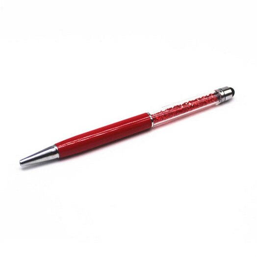 Crystal Ballpoint Pen Touch Screen Stylus Pen Useful 2 in 1 Tablet Pen For Pad Phone Smart Phone: Red