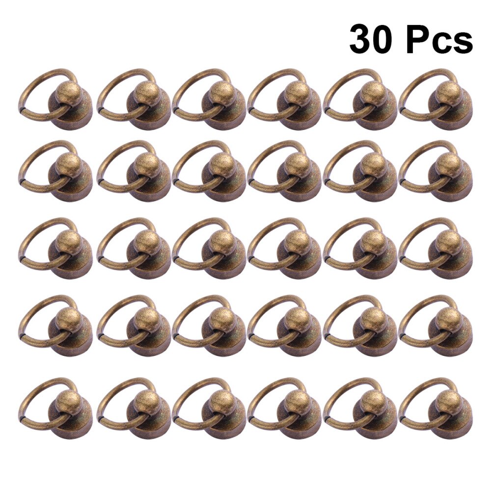 30pcs Brass Rivet Studs Rotate Rivet Studs Accessories Hanging Leathercraft Accessories (Style 1)