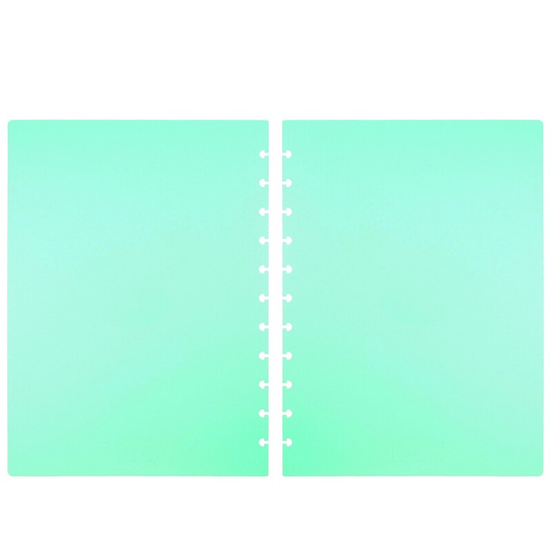 Couverture pour carnet de notes à feuilles mobiles, 2 feuilles, taille Multiple, trou en forme de champignon, coque de protection de Page intérieure, plastique PP couleur, fournitures de bureau: Green / A5