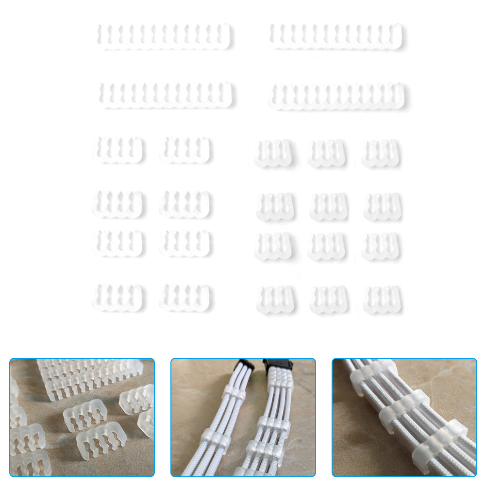 Peigne de câblage de direction d'alimentation pour PC, pince de gestionnaire de câbles d'ordinateur, 24 pièces