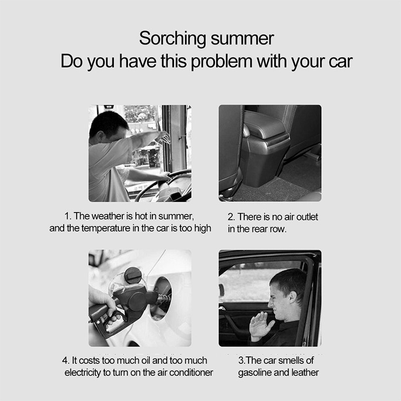 Electric Car Fan 360 Degree Rotatable 3 Speed Dual Head Car Auto Cooling Air Circulator Fan