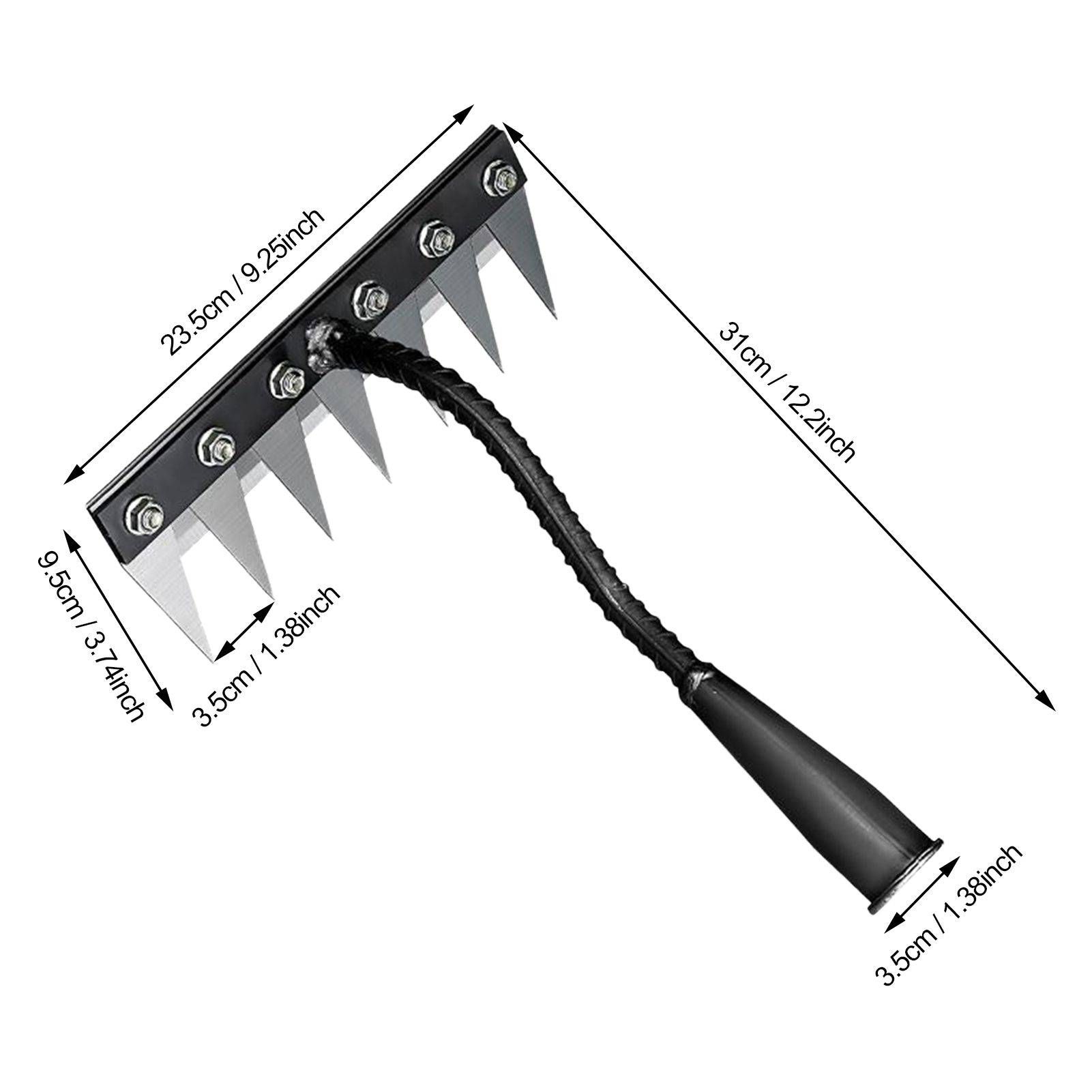 Garden Hoe Weeders Carbon Steel Gardening Hook and Weeding Tool Dual-Purpose Hardened Weeding Hoe for Easily Removing Weeds: GRAY