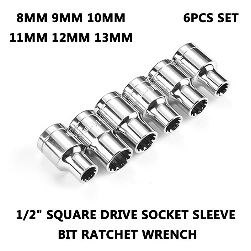 1/2 "Platz Stock Buchse Kopf bisschen Ratsche Steckdosen Auto Reparatur Hand Werkzeug Bausatz 12,5 MM Typ Blüte Hülse 8-32mm 20Stck einstellen: 8MM-13MM einstellen