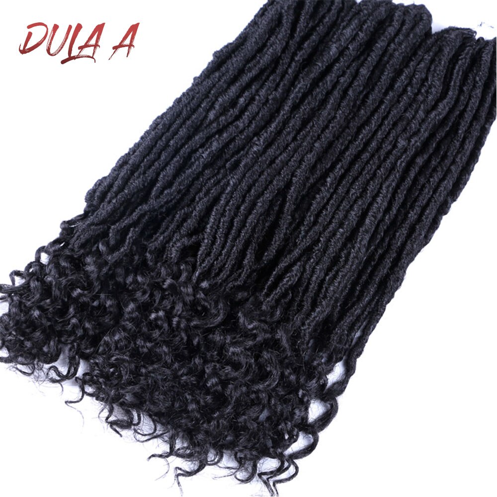 Dula A Bohemian Crochet Braids Faux Locs Curly Crochet Hair 18inch 24 Strands Ombre Braiding Extensions Synthetic Hair