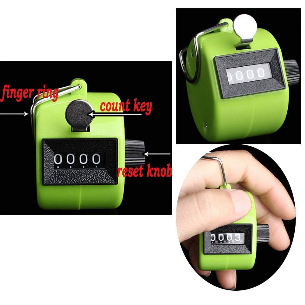 Hand Tally Counter, 5 Pack 4 Digit Hand Held Tally Counter Clicker with Finger Ring,Colors