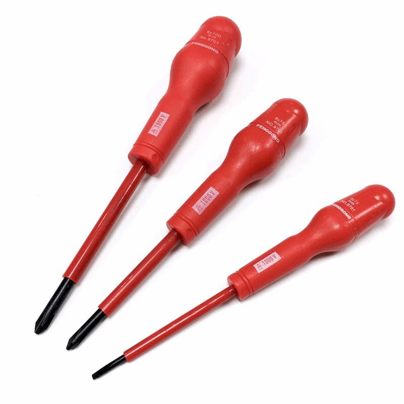 (1pcs) 3-6mm Phillips Slotted Screwdriver Insulated Screwdrivers Cross Flat Screwdriver Magnetic Tip Screw Driver Repair Tool