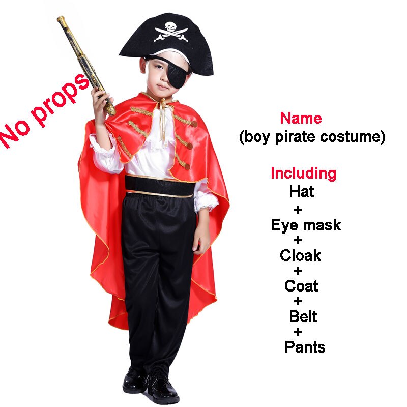 de Piratas del Caribe de Halloween para niños pirata cosplay de capitán dominante chico traje de pirata: 90578 / XL