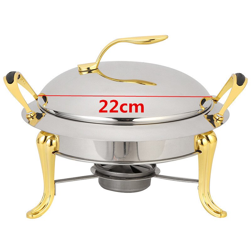 Kleine Hotpot Restaurant Pot Hotel Commerciële Huishouden Shabu Bak Pot Pot Verdikte Rvs Alcohol Pot Droog Gouden Pot: Golden 22cm