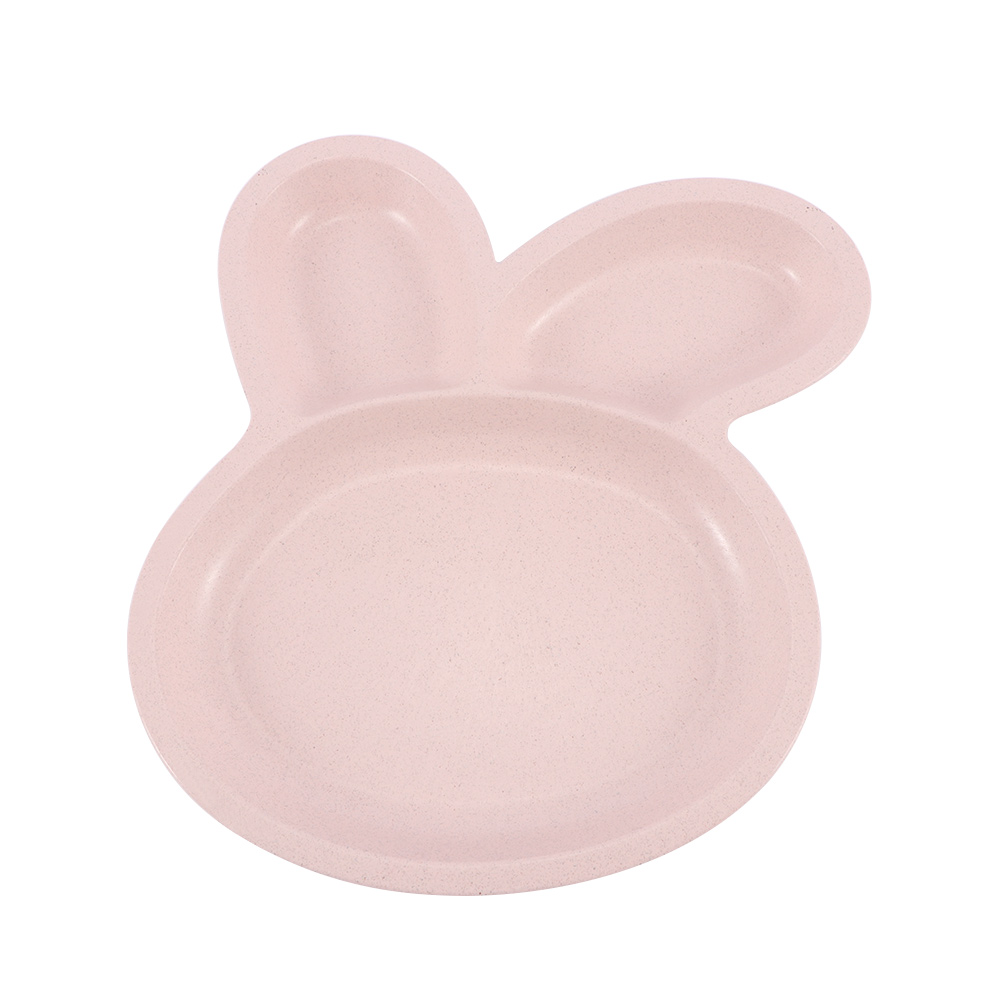 Mooie konijnvormige plastic bord kinderdiner servies cartoon steak salade schaal fruit dessert voedsel verdeelde schalen: Default Title