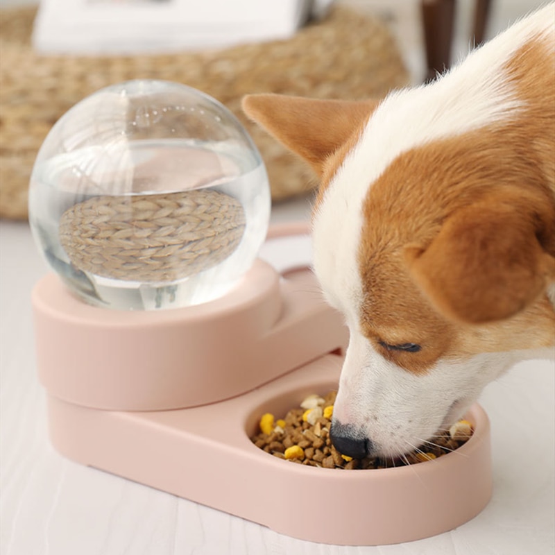Pet Large Capacity Automatic Bubble Feeder Dog Cat Dish Water Fountain Drinking Bowl Auto Dispenser Food Feeding Drinker