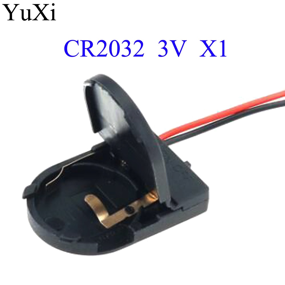 Yuxi 1Pcs Zwart CR2032 Knoopcelbatterij Socket Holder Case Cover Met Aan/Uit Schakelaar 3V x1 Batterij Opbergdoos