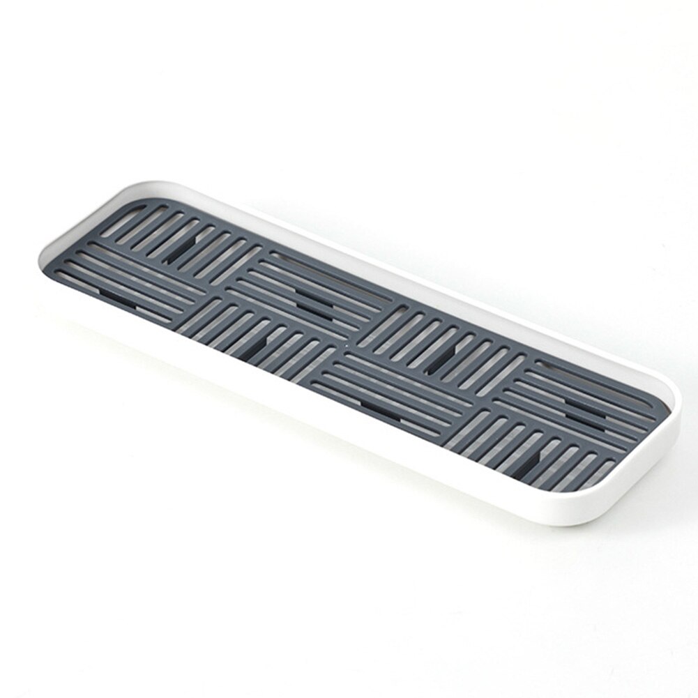 Accueil fruits légumes facile à nettoyer grilles séchage égouttoir à vaisselle évidé bac de rangement Double couches accessoire de cuisine: Dark Gray S