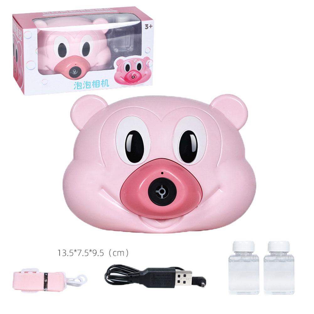 GloryStar Capretto Elettrico Macchina Della Bolla Del Fumetto Del topo Carmera Musica Leggera Automatica Soffiaggio Giocattolo USB Ricaricabile: rosa