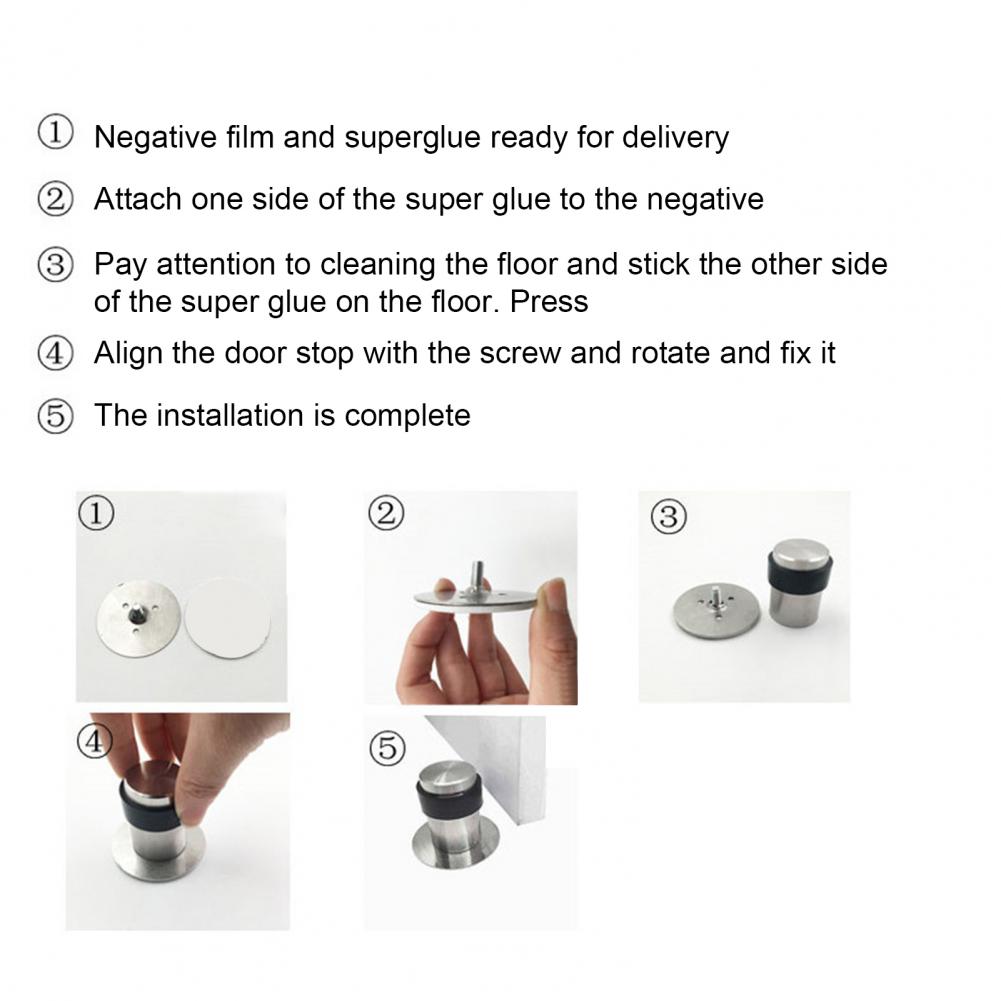 Stainless Steel Anti-collision Door Stopper Stainless Steel Round Resistance Home Door Floor Wall Protector Door Catcher Stops