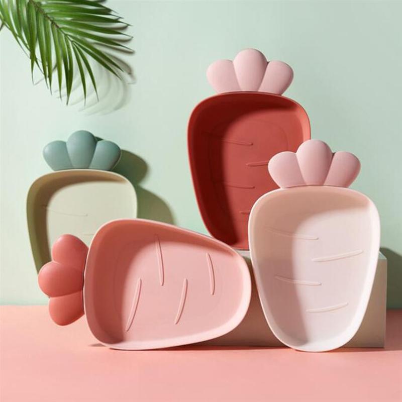2 stk gulerod form snack fad slik frugt tallerken tør mad tallerken skål plast serveringsplade hjem dekorationer