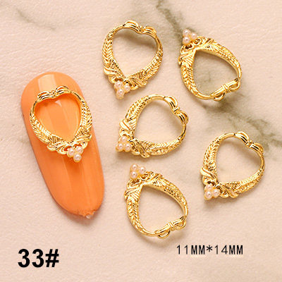 Bijoux en métal pour ongles, breloques en diamant, décoration pour manucure, 5 pièces: Couleur sarcelle