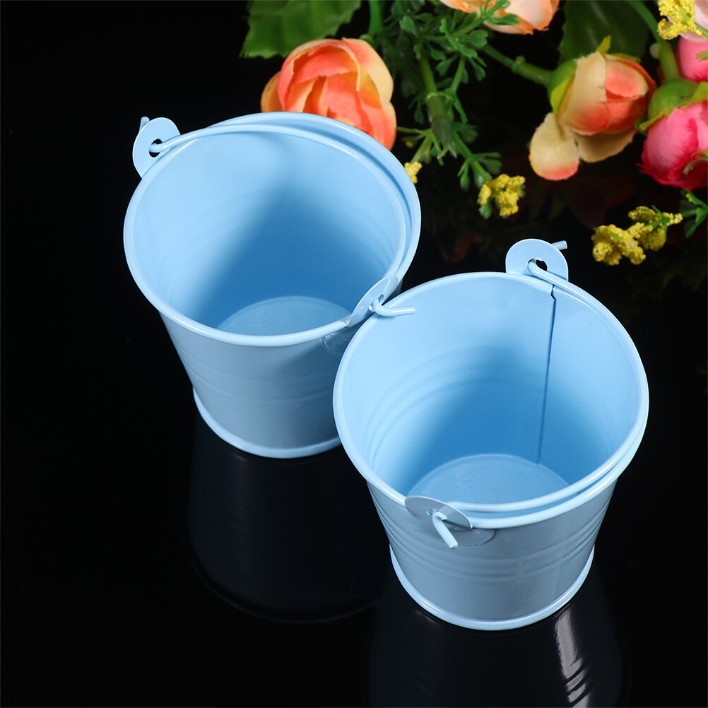 12Pcs Simple Iron Bucket Iron Bucket With Handle Metal Bucket Garden Decor for Garden Home Decor Adorn