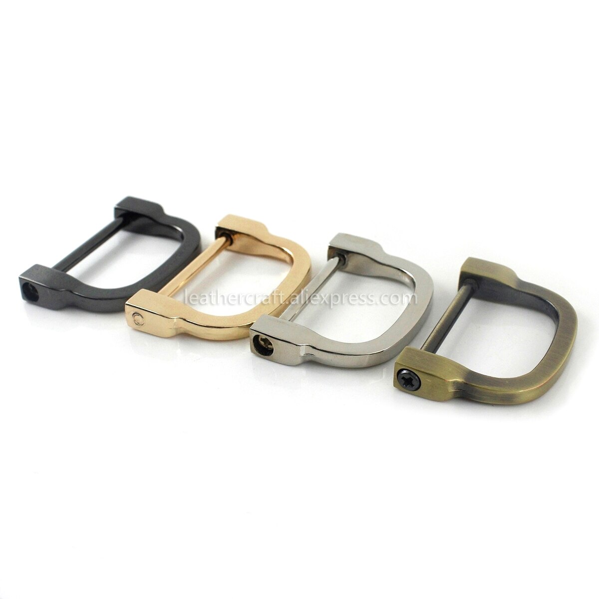 1 x metalen 2 maten d-ring sluiting gesp sleutelhanger ring haak schroef pin verbinding connector tas riem sluiting lederbewerking onderdelen