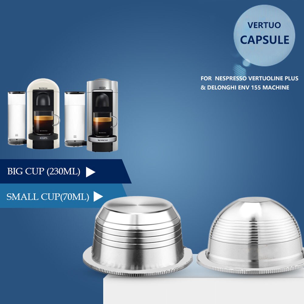 ICafilasSVIP Stianless Steel Reusable Vertuoline Capsule For Nespresso Vertuo Coffee Filter Espresso For Vertuo Plus