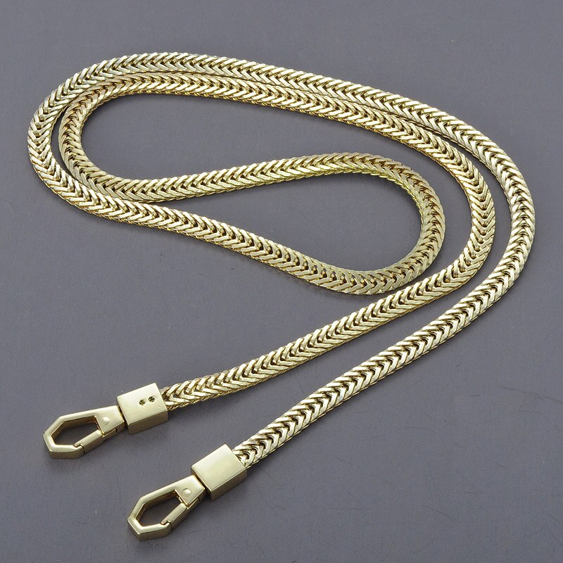 Licht Gold, Gold, Silber, gun Schwarz 7mm Metall Ketten Schulter Riemen für Kleine Handtaschen Geldbörsen Taschen Gurt Ersatz DIY Griff: Light Gold / 160cm