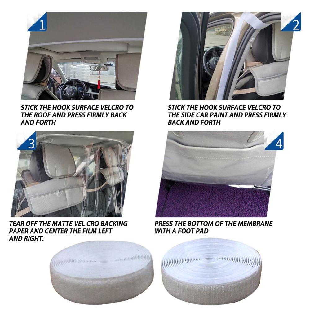 Transparent Car Anti Droplets Proof Isolation Screen PVC Protection Film Curtain For Uber Taxi Driver Passenger Car Interior