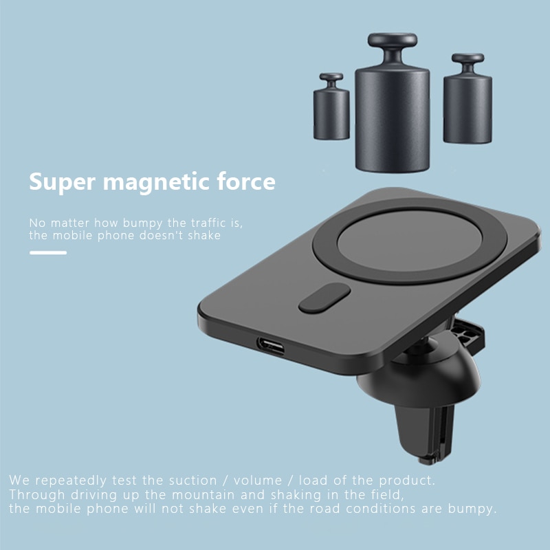 Magnetic Wireless Car Charger Mount For iPhone 12 Pro Max Mini for Magsafing 15W Fast Charging Air Vent Phone Holder Stand