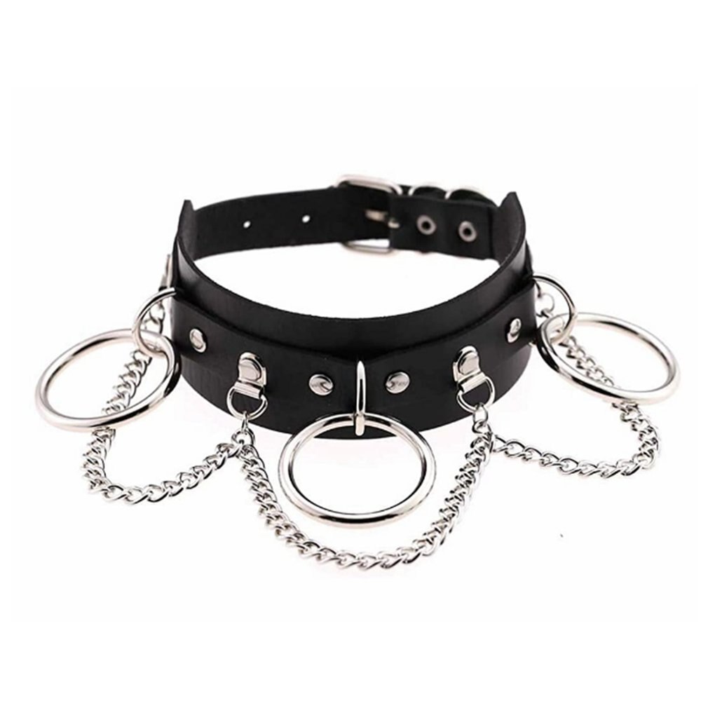 Punk7 Joker Verstelbare Ketting Choker Multilayer Ketting Hanger Pu Lederen Choker Meisje Club Party Festival Sieraden: Default Title