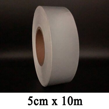 Bande de garniture auto-adhésive en tissu réfléchissant, ruban de bordure pour vêtements, sac de casquette pour la visibilité, utilisation en toute sécurité: 5cmx10m