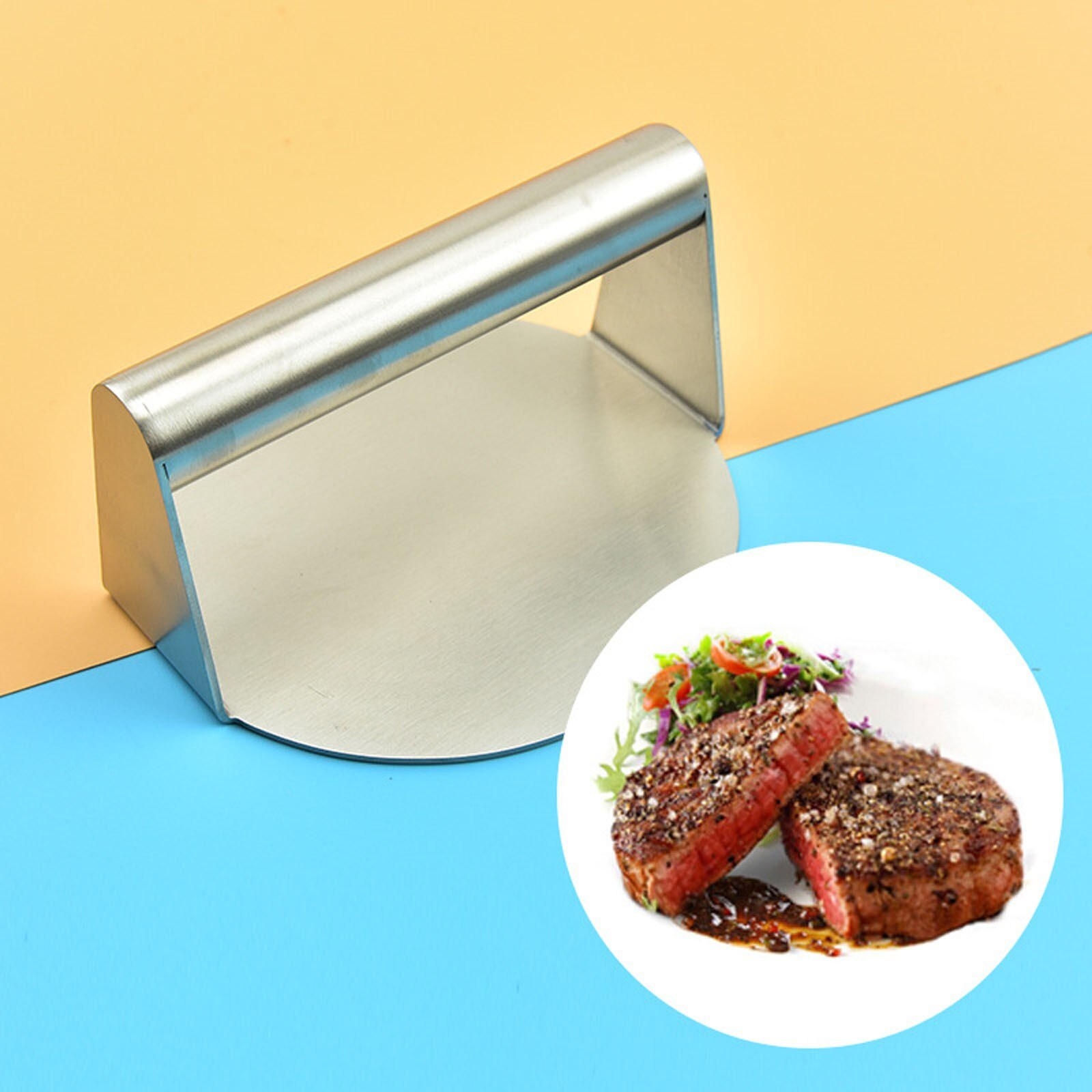 14.4cm Round Hamburger Press Stainless Steel Meat Press Manual Cake Press Burger Meat Compression Tools Kitchen Hamburger Tool