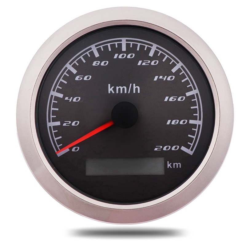 200 Km/h Car Speedometer Gauge 85MM Pulse Signal Speed Gauge With Red Backlight Without GPS Antenna For Boat Marine Motorcycle
