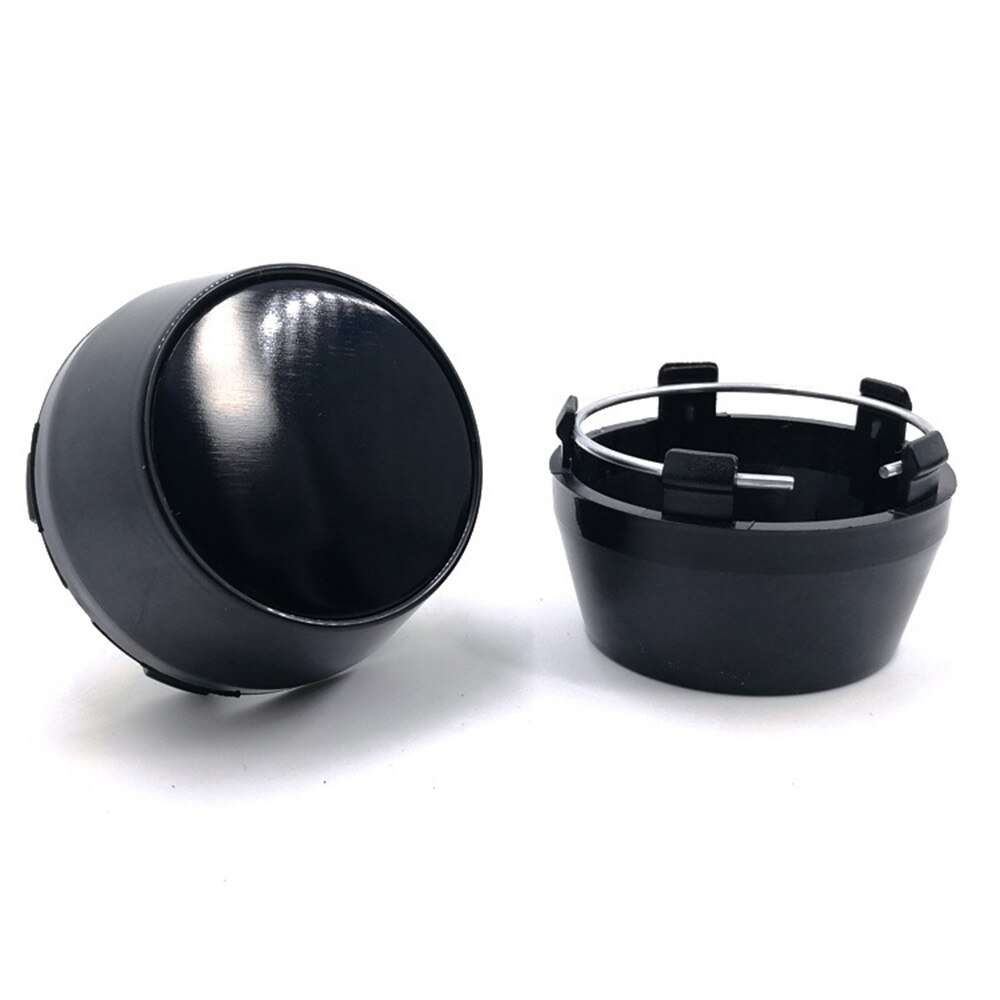 60mm kolfiber hjulnav centrumkapslar set  of 4 för bilfälgar universaldelar: Svart