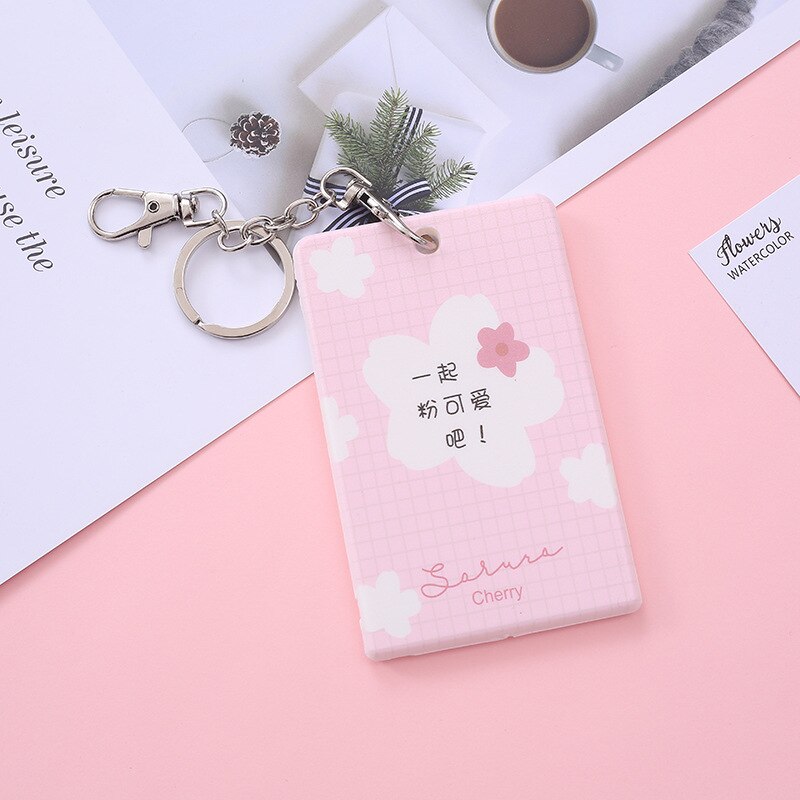 Cute Cartoon ID Bus Card Pass Holder Keyring Key Chain Case Wallet Pouch Business Credit Card Holder Identity Badge Card Cover: 9