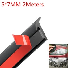 2M T-Type Rubber Sealing Strip Zwart Voor Auto Edge Trim Bumper Lip Side Rok Auto vervangende Onderdelen