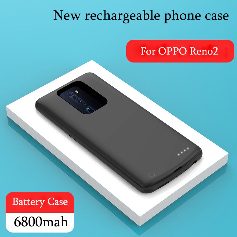 6800mAh Power Bank Case For OPPO Reno 2 Backup Battery Charge For OPPO Reno2 Battery Case Cover