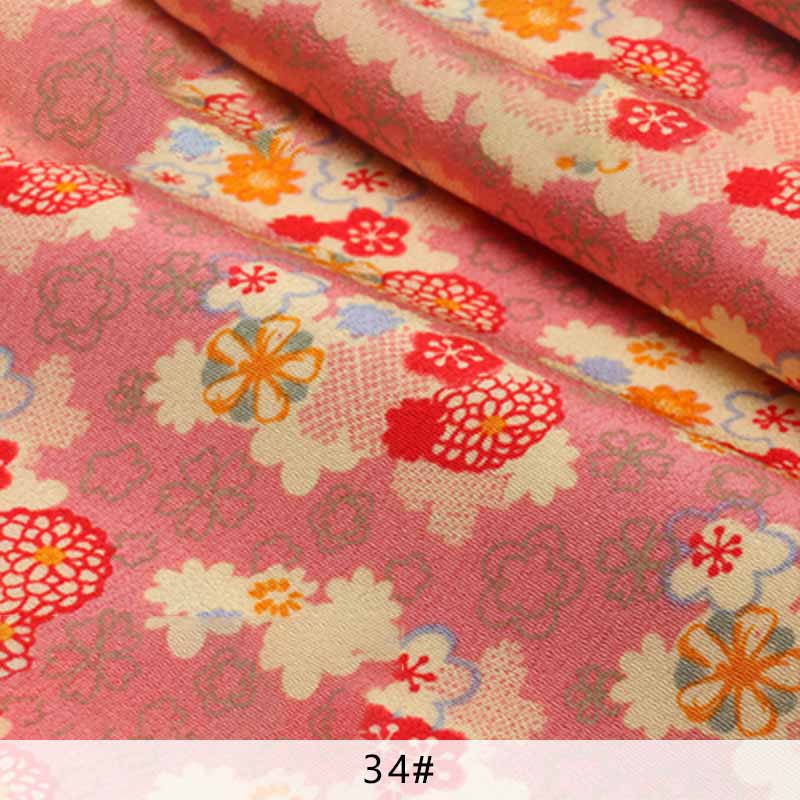 Japansk blomstret stof polyester rynkestof til kvinders hårtilbehør 4*4cm/ stk 10 stk/parti  p65: 34