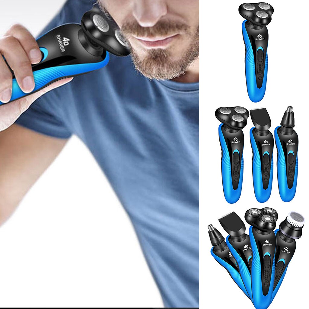 Afeitadora eléctrica multifuncional con carga de barba y lavado, afeitadora rotatoria portátil, cortadora de barba, recién