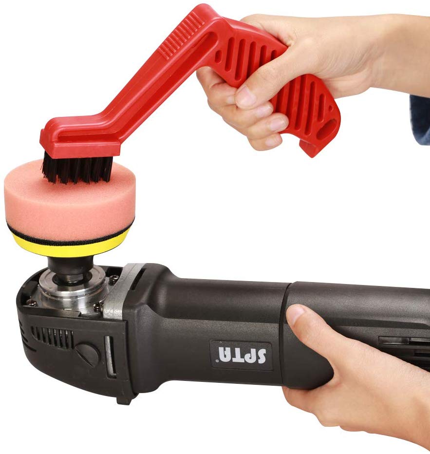 SPTA 22pcs Car Foam Drill Polishing Pad Kit,3inch Polishing Pads 16pcs Buffing Pads,Wool Pads,Multifunctional Cleaning Brush