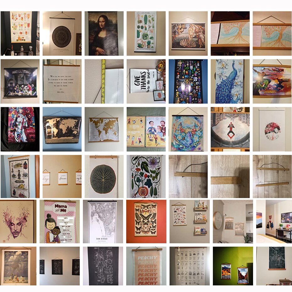 Marco magnético de madera para carteles, colgadores de fotos de pino de teca, Kit colgante para imágenes, impresiones en lienzo, obra de arte, decoración Interior del hogar