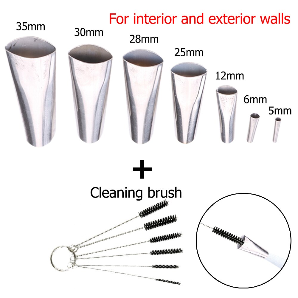 5-35mm Silicone Caulk Nozzle Applicator Caulking Finisher Glue Sealant Stainless Steel Finishing Tool Kitchen Bathroom Sink: B---7PCS  Set