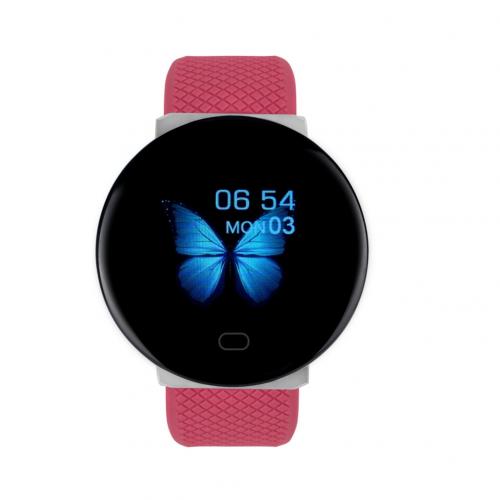 D19 IP67 Waterproof Bluetooth Heart Rate Monitoring Sports Smart Watch Bracelet: Red