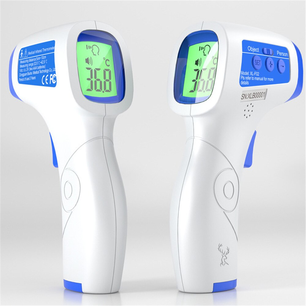 Lcd-baggrundsbelysning infrarødt digitalt termometer pande ir måling af kropsoverfladetemperatur berøringsfri termometro: Xl -f02