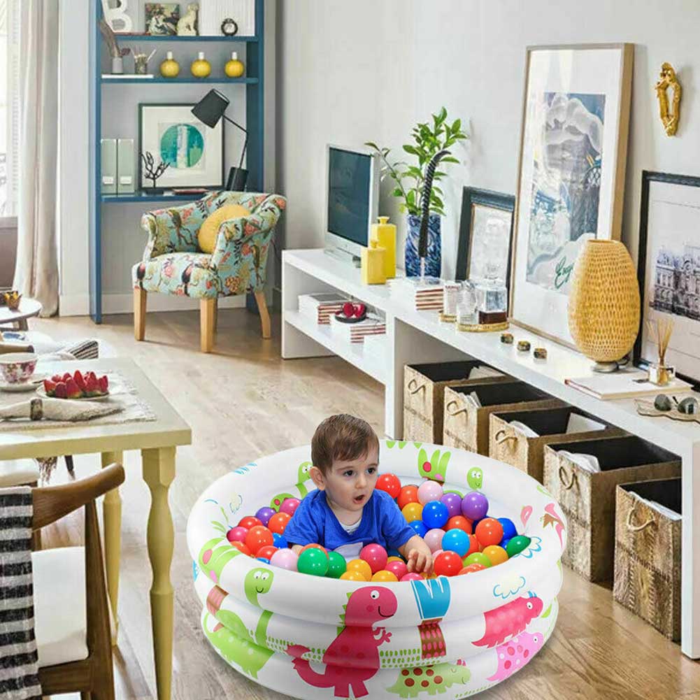 Bärbar uppblåsbar inomhus utomhus vattenleksak sommar barn förtjockad strand trädgård babypool återanvändbar djurtryckt