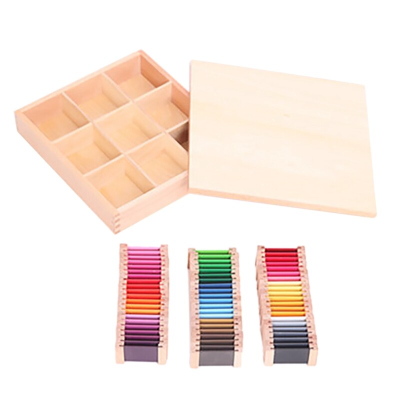 Zintuiglijke Materiaal Leren Kleur Tablet Box 1/2/3 Hout Voorschoolse Training Kinderen Speelgoed: C