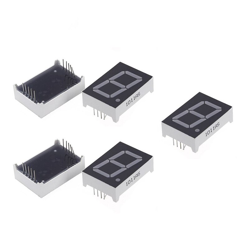 5 Pcs Common Cathode 10 Pin 1 Bit 7 Segment Red LED Display Digital Tube & 1x 2 m Telephone Extension Coil Cable Cord