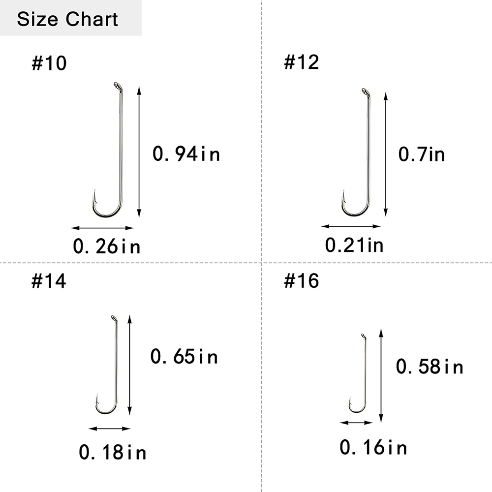 100 Stuks Vliegvissen Haken Droge Vliegbindset Haken Lange Schacht Bass Fly Haken Prikkeldraad Gebogen Vishaken Nimf Streamer Jig vliegen haak