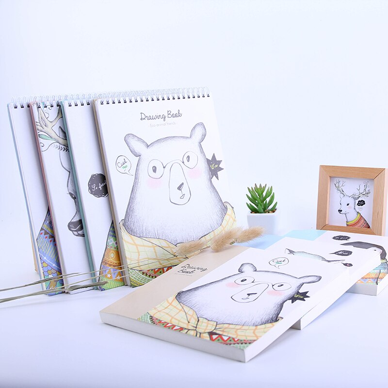 DELI-Papel de dibujo de dibujos animados Kawaii para estudiantes, 40 hojas, boceto, libro de arte, dibujo, bocetos, suministros de pintura
